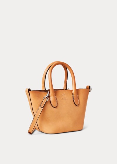 Women's Polo Ralph Lauren Leather Mini Bellport Tote Bags | 416923FNP